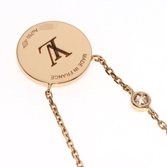 LOUIS VUITTON Sun Blossom 1P Diamond Necklace K18 Pink Gold - Picture 2 of 8